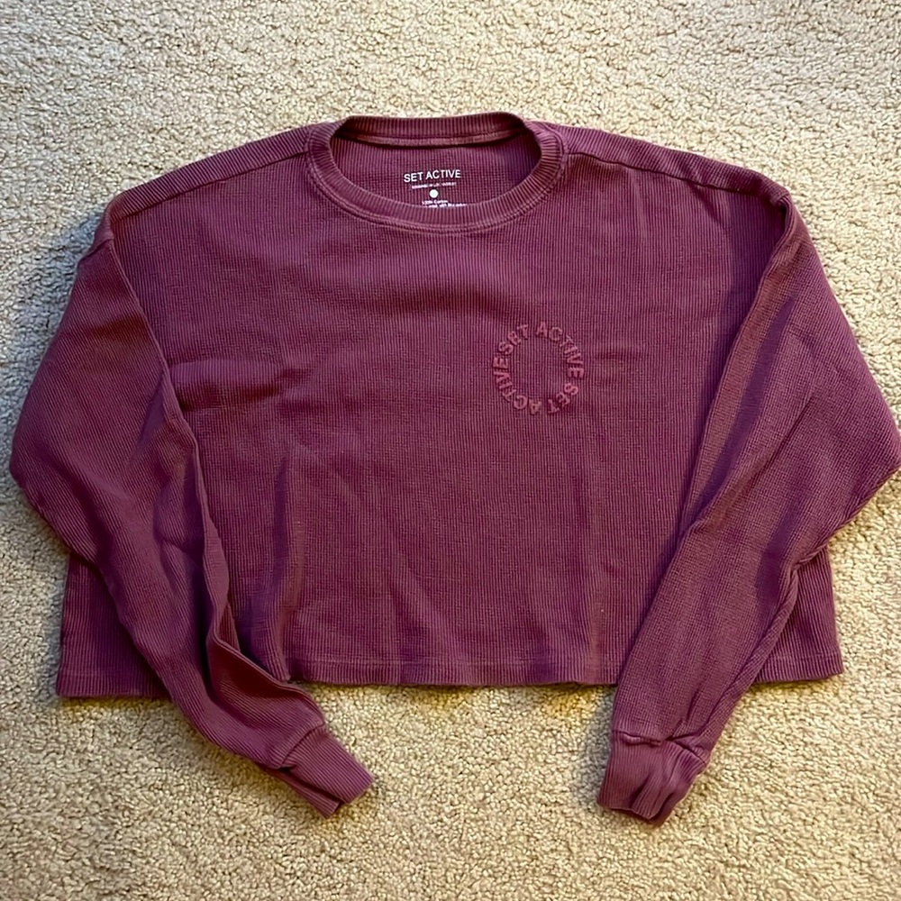 SET Active Cropped Waffle Shirt